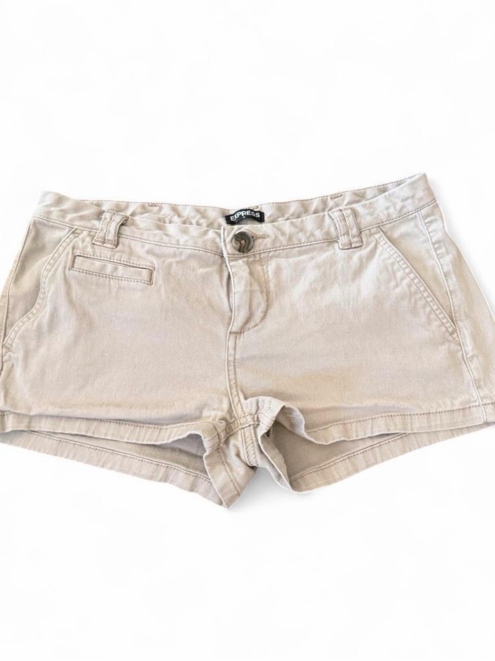 Express low rise Chino Shorts in Beige